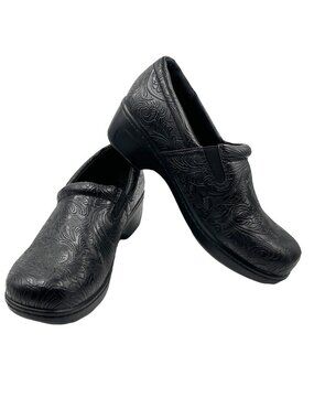 Yuu Women's Slip-on Shoes Clogs Bethanee Embossed Tooled Western 8.5 Comfortable
